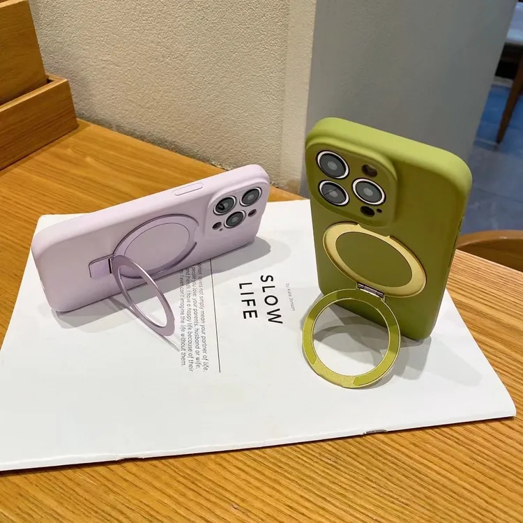 液态硅胶苹果16手机壳新款iPhone15精孔支架磁吸14防摔13护套12壳