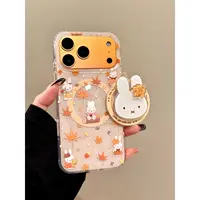 适用苹果iphone17promax枫叶兔子16pro磁吸15支架14ins早秋手机壳