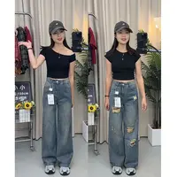 小个子高腰女秋季牛仔女生适合的阔腿牛仔裤子百搭复古直筒显瘦