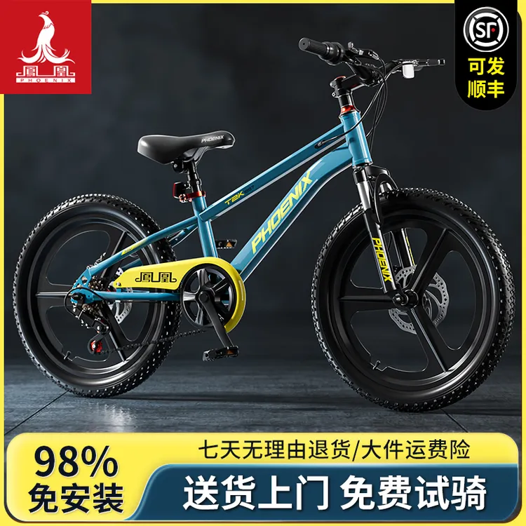 凤凰儿童山地自行车男女6 - 12岁学生中大童碟刹变速小孩脚踏单车