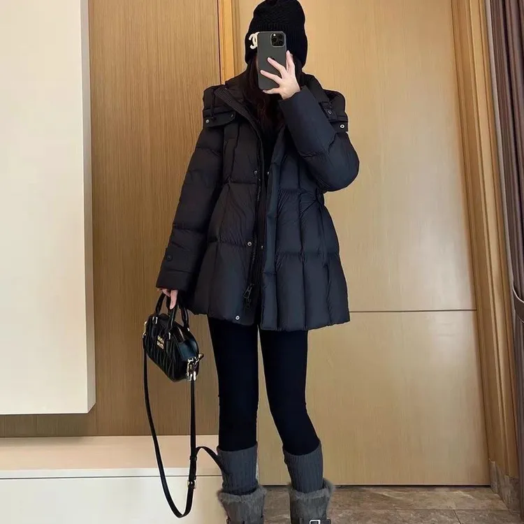 小个子短款收腰连帽显瘦保暖外套