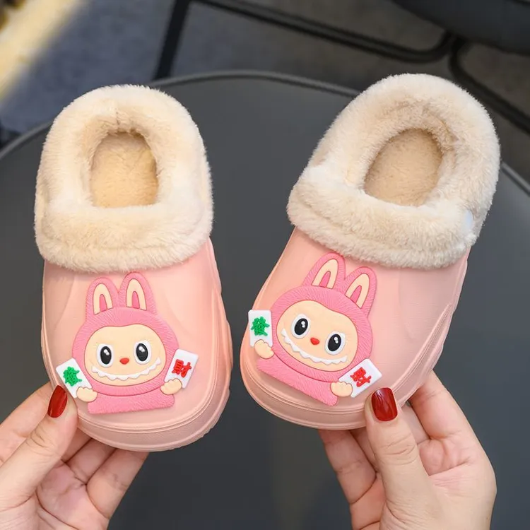 儿童卡通防滑保暖棉鞋秋冬季EVA室内居家加绒保暖亲子可拆卸