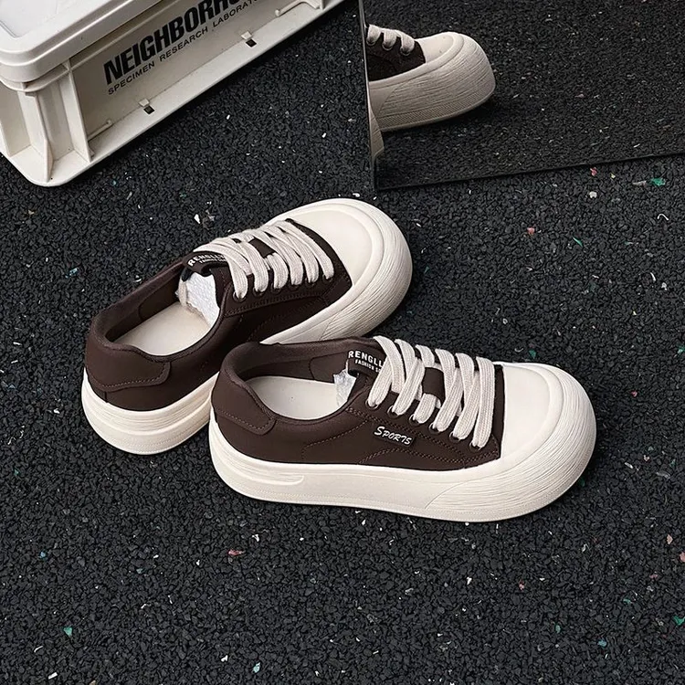 布鞋鞋子厚底女显脚小ins秋季休闲板鞋增高学生休闲