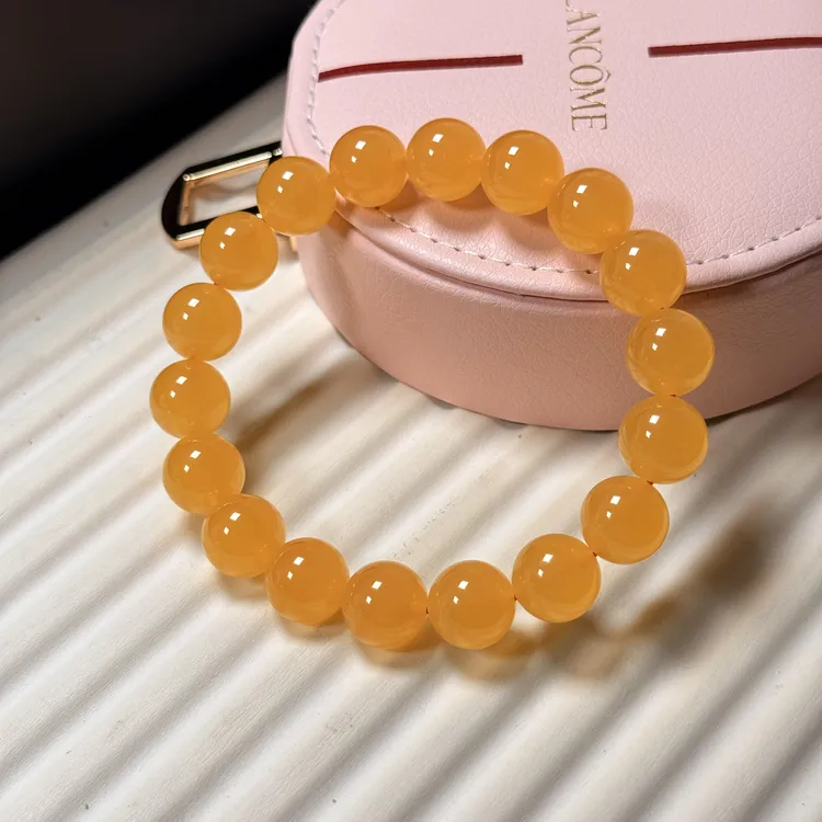 【欣晨珠宝】12+mm焦皮顶红同料蜜蜡手串保真保天然蜜蜡手串