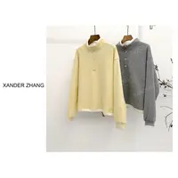 山大张时尚撞色运动风双面磨毛小立领针织卫衣YBT1J910百搭显瘦