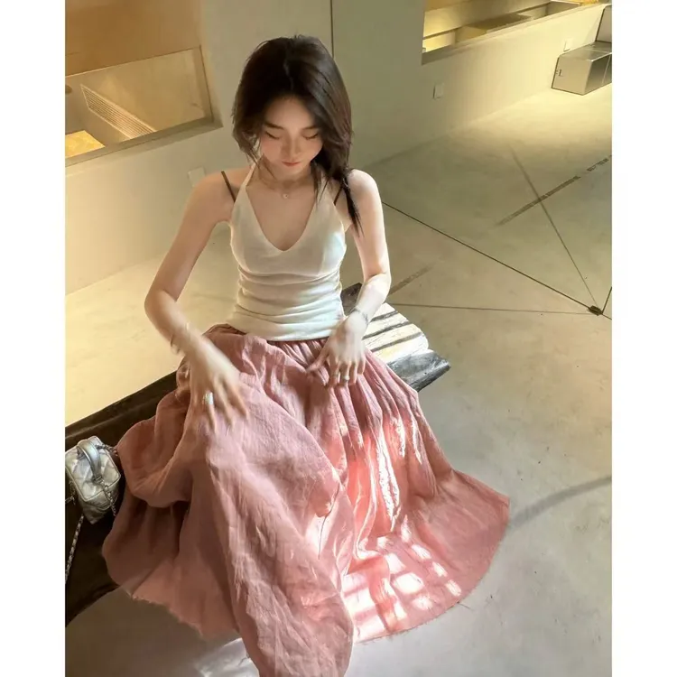 【摩氏臻选】淡人美学 百搭时尚休闲设计感显瘦显白裙子12179YM271