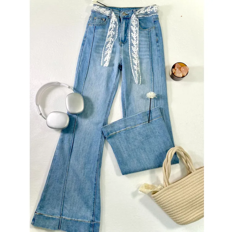 “妖精腿”牛仔喇叭裤女春夏季宽松新款微喇设计款显瘦休闲NADD005