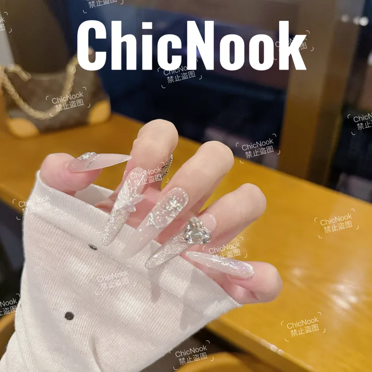 ChicNook·【星芒气泡】原创设计 | 纯欲爆闪裸粉冰透蝴蝶K9穿戴甲