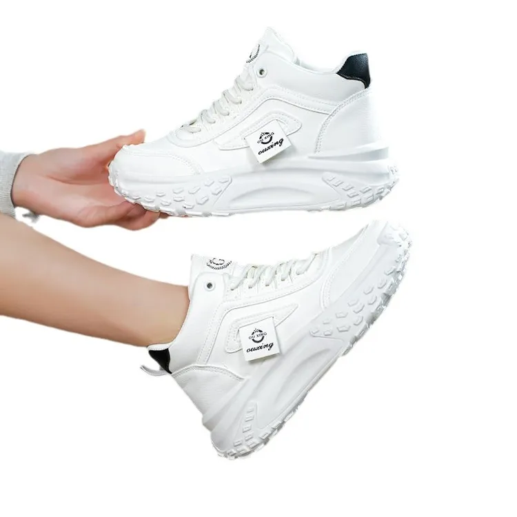 韩板休闲爆款老爹鞋厚底鞋子2023年新款运动板鞋女高帮女百搭秋季