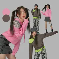 301W【金拐子专属】CHUU不规则露肩上衣宽松叠穿卫衣-F