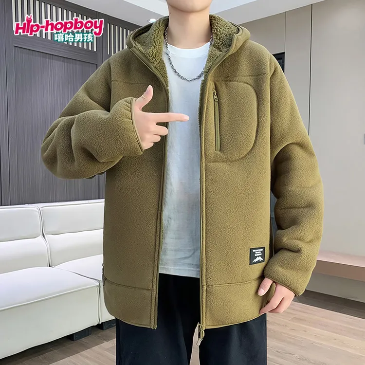 【2.0版本】冬款重磅加厚900克摇粒绒软壳外套连帽户外双面绒