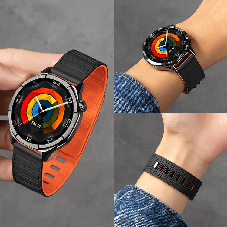 适用华为gt5手表gt4表带watchgt5/3pro硅胶watch4pro表带磁吸运动