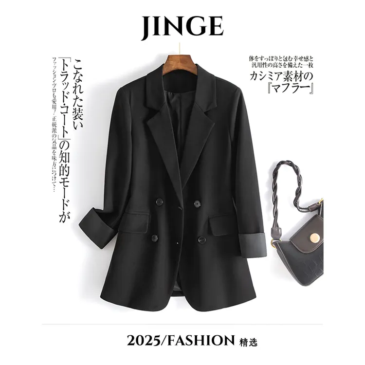 金哥专属2159黑色西装外套女显瘦2025修身高级感设计感西装春秋