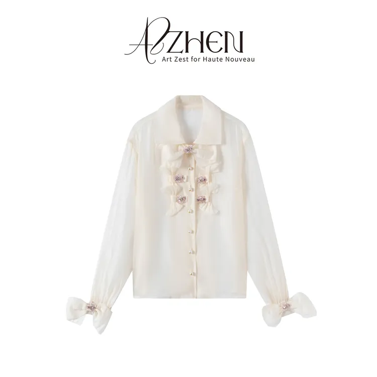 AZZHEN【宫廷绮梦】重工千金风蝴蝶结水钻衬衫AZ5ESC11-00