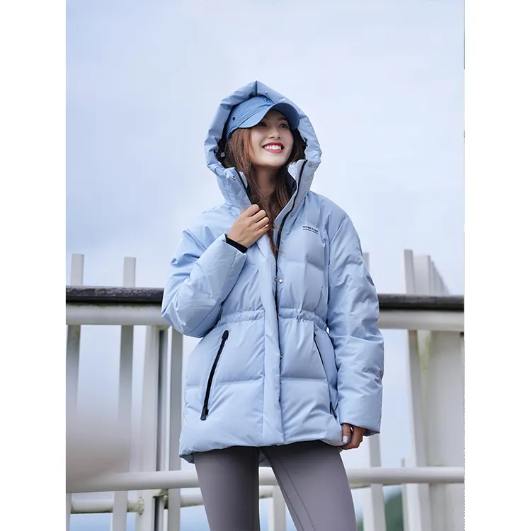 芙沿蓝色派克羽绒服女2025秋冬新款百搭休闲防风加厚保暖棉服外套