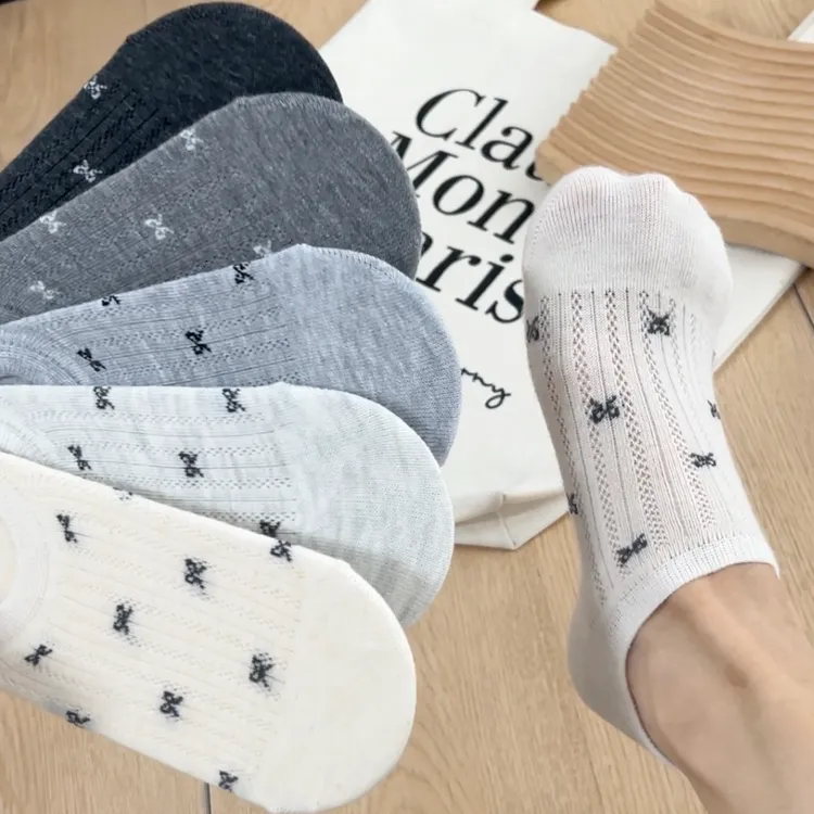 JAN18蝴蝶结ins风女士袜子船袜浅口夏季薄款防滑不掉跟隐形透气