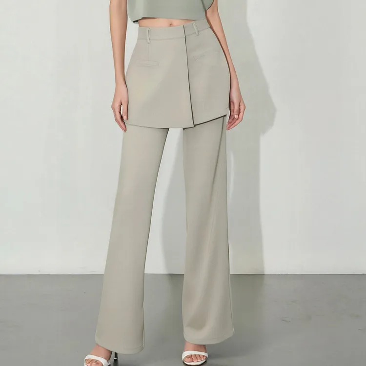 DENGDAHA「大哈」显瘦长裤宽松修身直筒裤休闲百搭高腰SHBZX641358