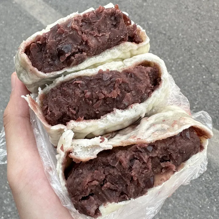 纸皮豆沙包薄皮红豆包老式豆沙饼红豆馅山东手工糕点拿酥豆沙月饼