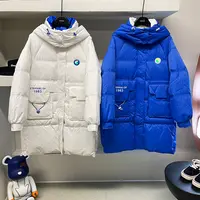 2025冬装男大童连帽羽绒服中长款保暖外套男孩亲子装潮酷