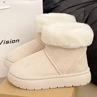 优遇家冬季时尚雪地靴外穿保暖厚底棉鞋女款加绒加厚雪地靴DL