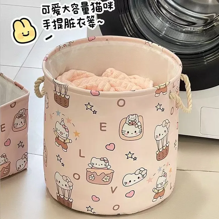 可爱kt脏衣篓高颜值可折叠宿舍浴室脏衣服收纳筐大容量洗衣篮GMQ