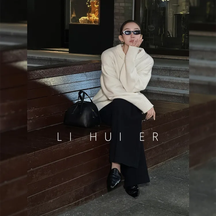 LiHuiEr李慧儿【风川漫漫】秋冬款设计师款时尚针织衫上衣LL025360