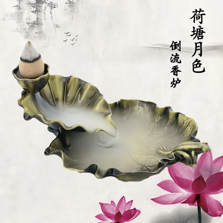 倒流香炉合金家用客厅塔香炉茶道仿古摆件观赏炉香熏