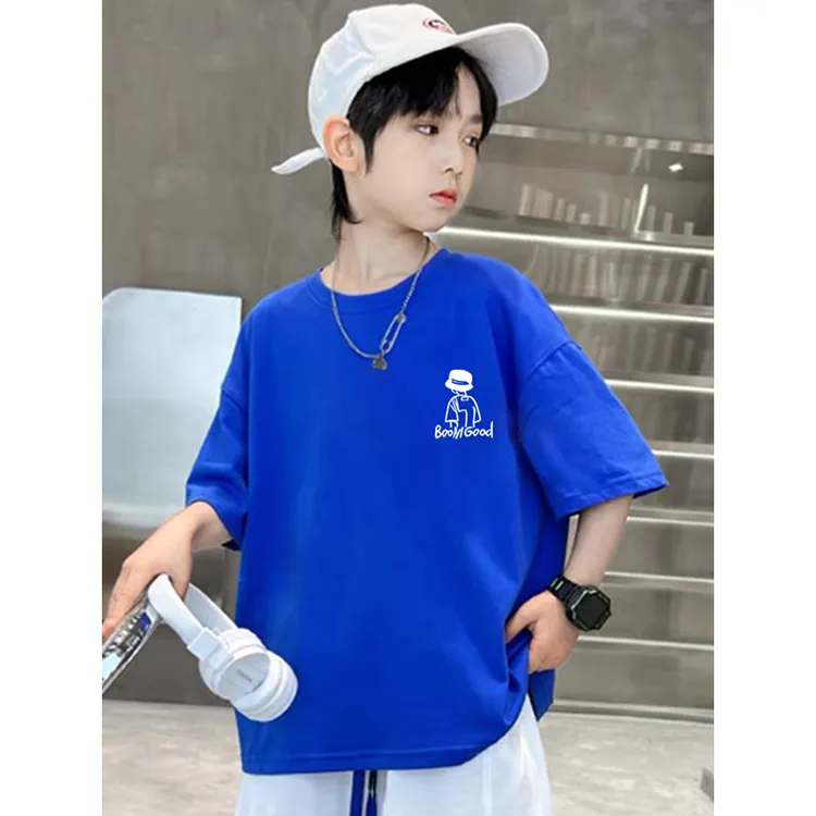 儿童短袖t恤2025新款男童夏装宝宝棉上衣中大童夏季男孩痞帅体恤