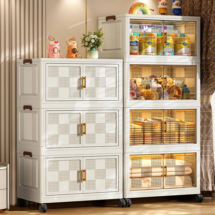 家用移动储物柜宝宝折叠客厅衣柜卧室收纳柜整理柜收纳多层储物柜