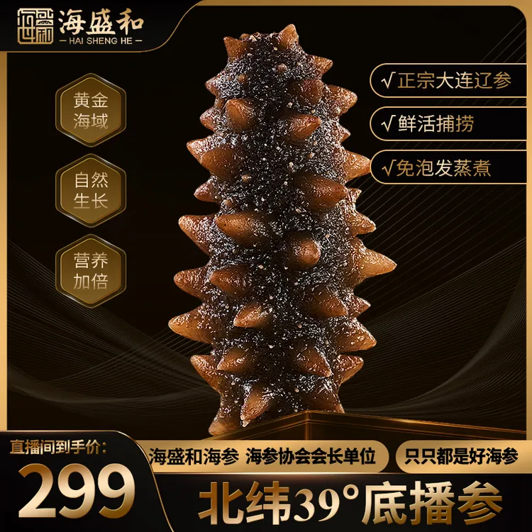 【达人推荐】海盛和鲜食海参正宗大连底播深海辽刺参4-6头/斤高品质