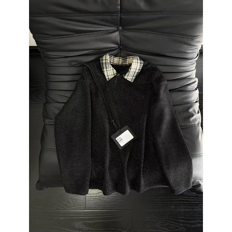 美式假两件亨利领卫衣男秋冬加绒加厚长袖t恤重磅小香风针织上衣