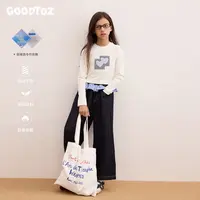 GOODTOZ 7/18 中大童爱心格子贴布修身长袖T恤女童秋季白色打底衫