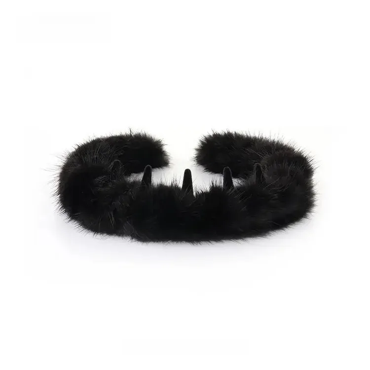 【柔雾轻云】设计师定制款高颅顶百搭水貂毛齿梳发箍