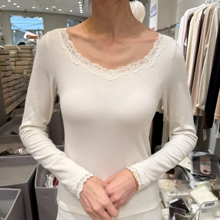 【暖绒套装】娜娜米511定制款保暖六角花边磨毛蕾丝边女士套装