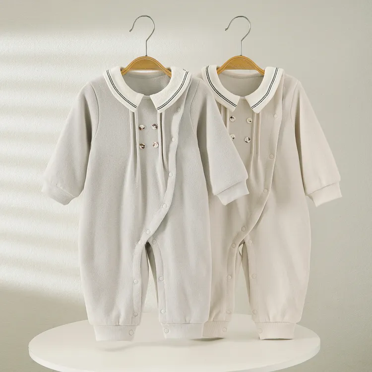 春秋通用套头男女通用爬服连身衣新生儿宝宝婴儿男童秋冬睡衣