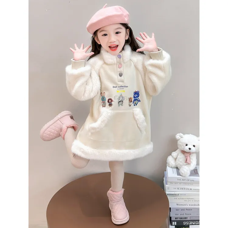 巴拉巴拉童装适用女童加绒连衣裙秋冬2025新款儿童加厚公主裙可爱