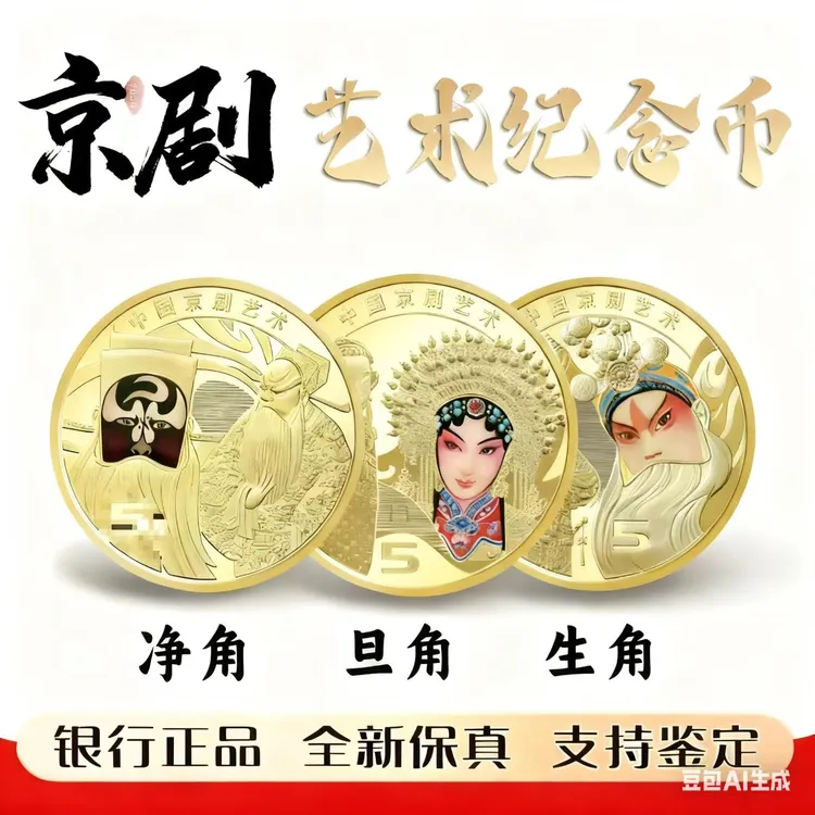法定货币中国京剧艺术生角旦角净角纪念币国家正版央行发行硬币