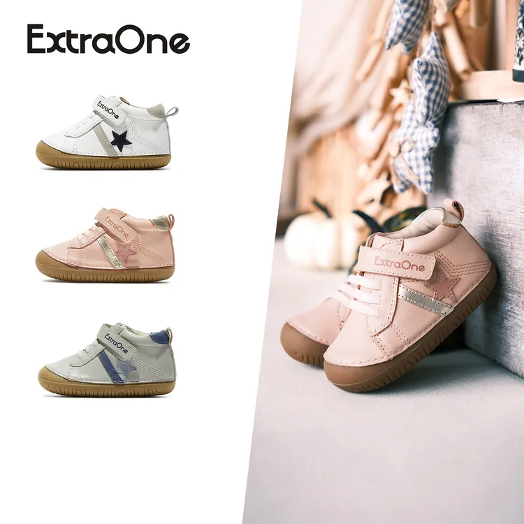 ExtraOne冬季魔术贴防踢休闲风学步鞋运动鞋防滑软底幼儿童鞋#413