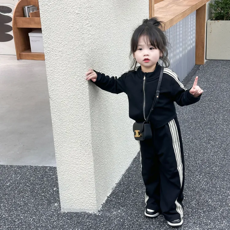 女童套装2025新款春秋韩版洋气女宝宝春装运动休闲长袖两件套童装
