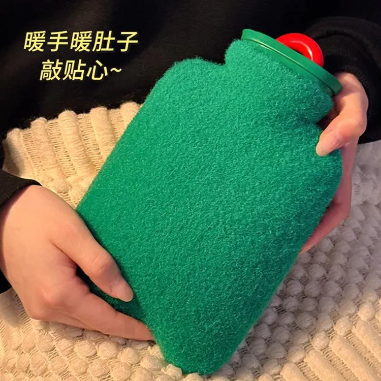 家用热水袋注水暖水袋防爆被窝专用暖宝宝暖手宝灌水毛绒套暖肚子