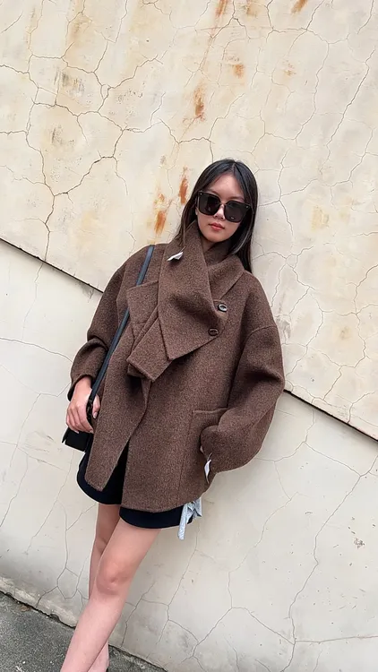 轻奢气质时尚苏力短款毛呢外套