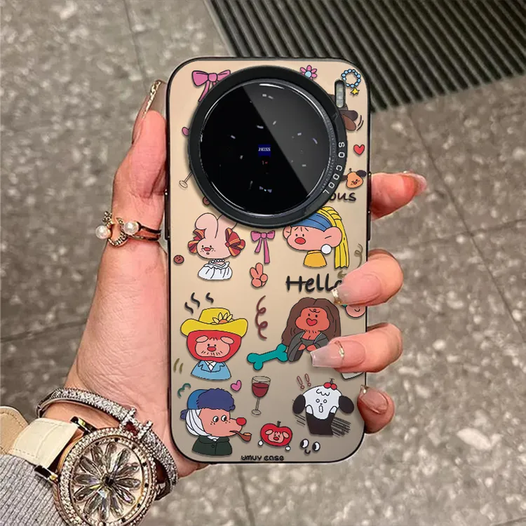 世界名画适用vivox200pro手机壳x100新款x90校园x80防摔x70彩银