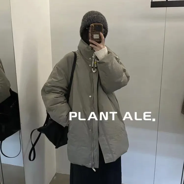 Plant Ale/正品2025冬季新款韩系90白鹅绒中长款羽绒服保暖外套女
