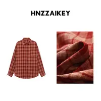 HNZZAIKEY 氛围感松弛随性撞色格纹休闲宽松叠穿衬衫 SN7945