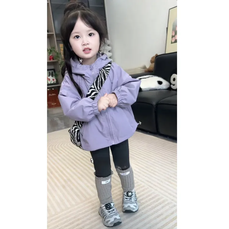 女童春季新款套装连帽外套女宝宝百搭洋气两件套