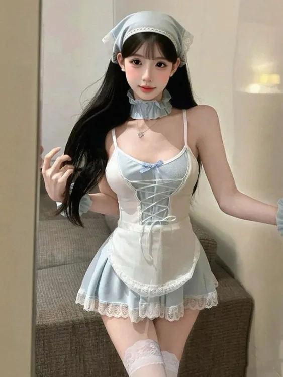 【梦魂不舍】邻家少女！蕾丝花边吊带氛围感纯欲裙