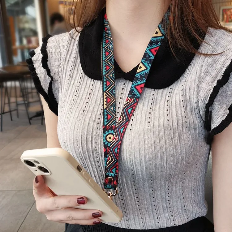 手机挂绳斜跨背带新款高端长款可背可调节手机壳挂脖吊绳复古挂绳商品图