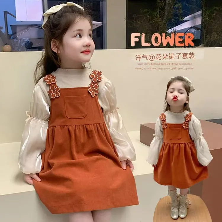 女童春秋季韩版套装儿童2025新款女宝宝超萌显白连衣裙两件套