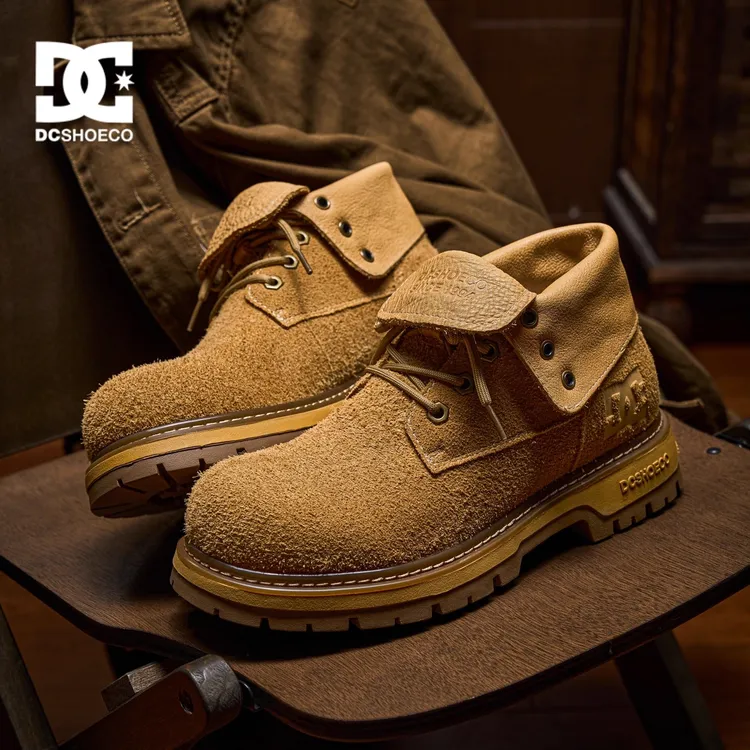 DCSHOES KRYSSA EDGE 秋冬翻皮靴情侣头层牛皮黄靴工装马丁靴男