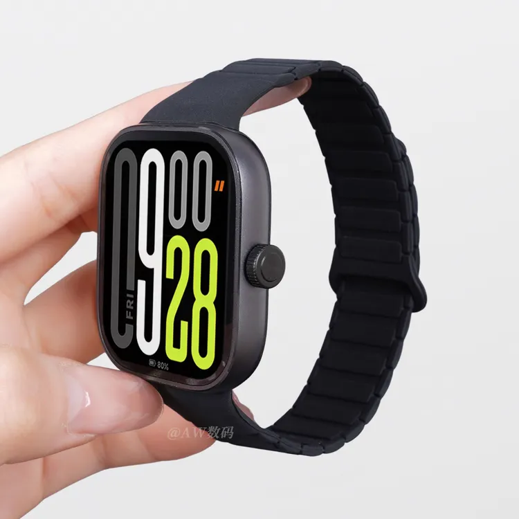 适用红米watch5表带小米9pro磁吸硅胶watch4智能运动男女一体腕带